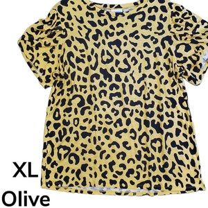 Leopard Lularoe Olive top